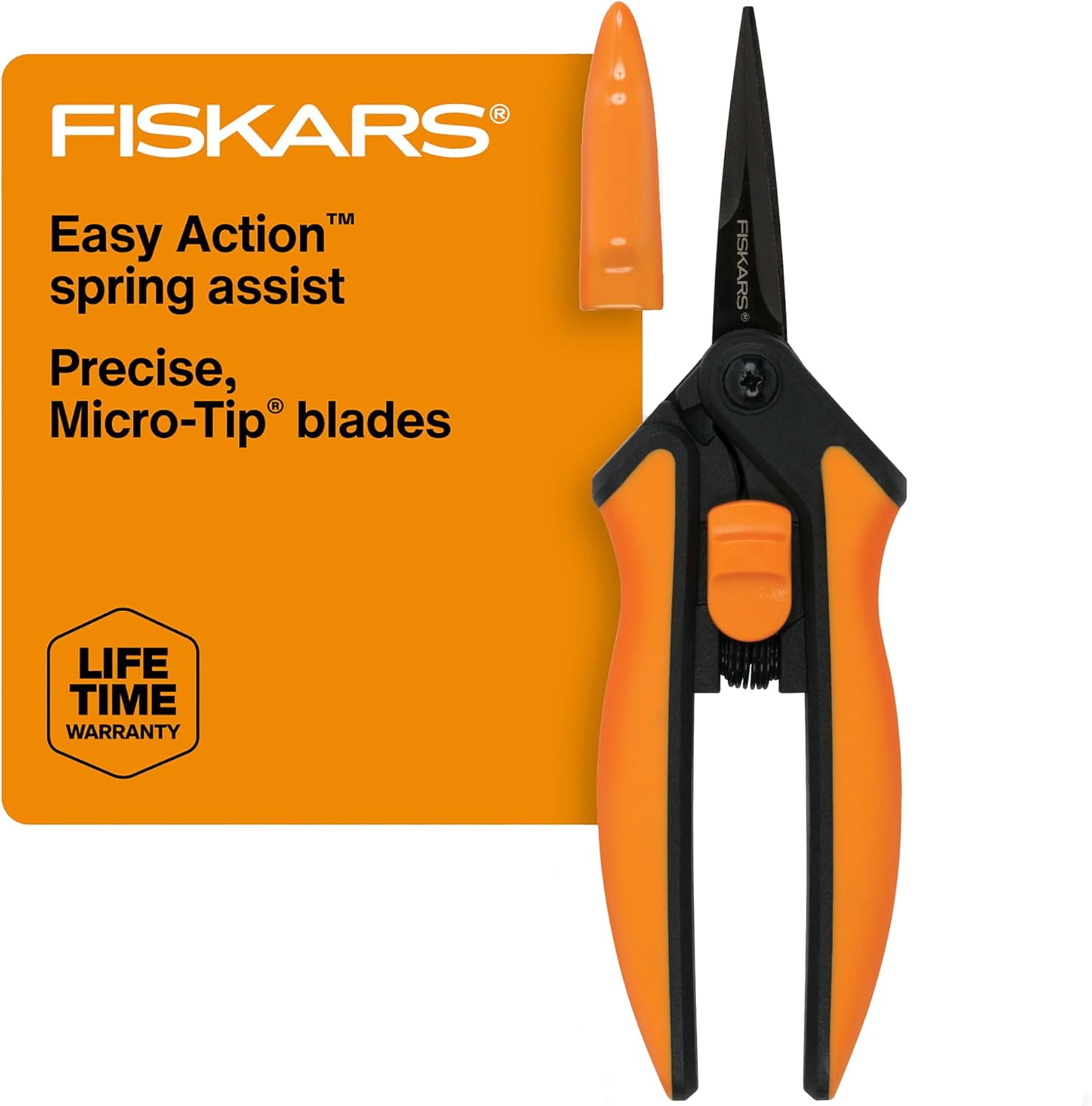 Fiskars 6" Non-Stick Pruning Snips, Resin-Resistant Garden Scissors
