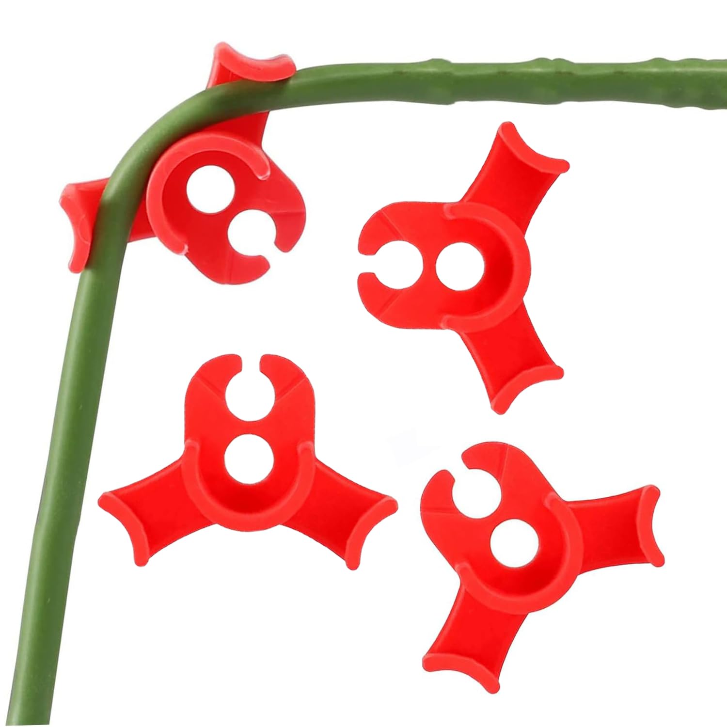 40 Pcs Low Stress Training Clips, 90 Degrees Plant Trainer Bud Plant Bender Plant Training Clips Bud Bender for Plant Gardening - White and Red