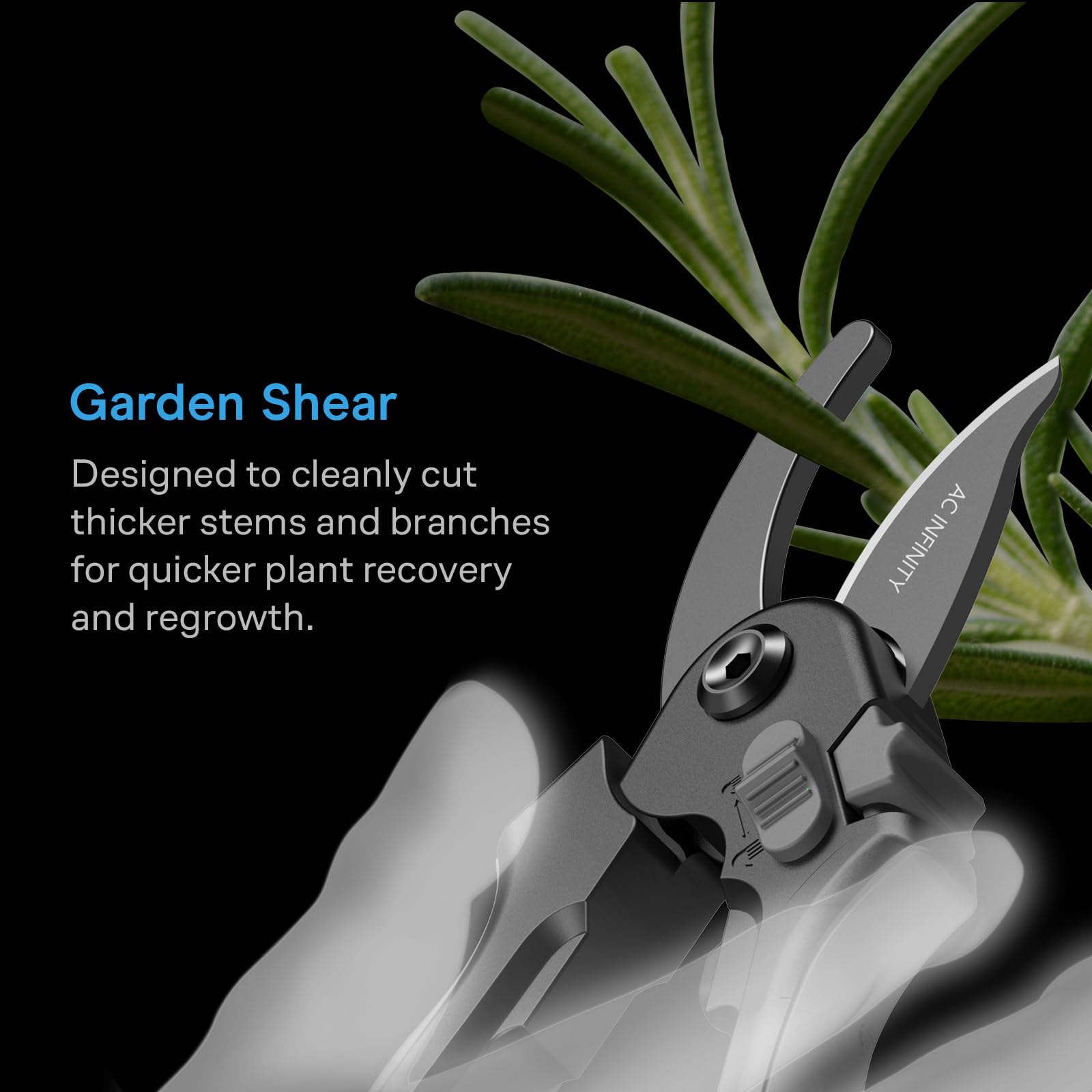 AC Infinity 6.6” Stainless Steel Curved Pruning Shear 2-Pack | Lightweight Ergonomic Design, Curved Precision Blades with Nonstick Teflon Coating for Gardening, Hydroponics, Grow Tents