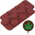 Marijuana Leaf Lollipop Silicone Candy Mold Tray, 2 Pack