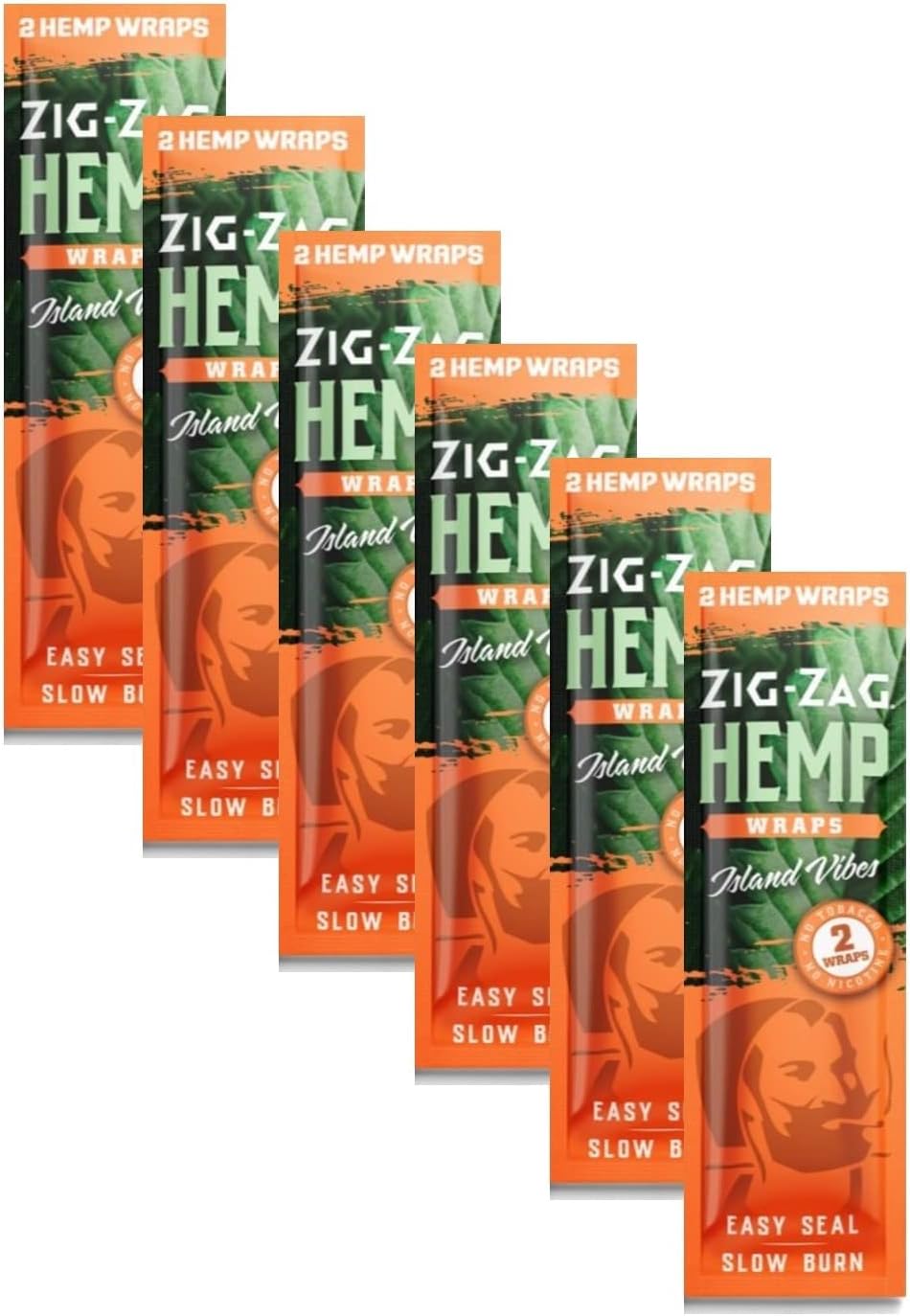 ZIG-ZAG Hemp Wraps Rolling Papers, Mellow Haze 6 pack | 2 sheets per pack, Slow Burn, Plant Based