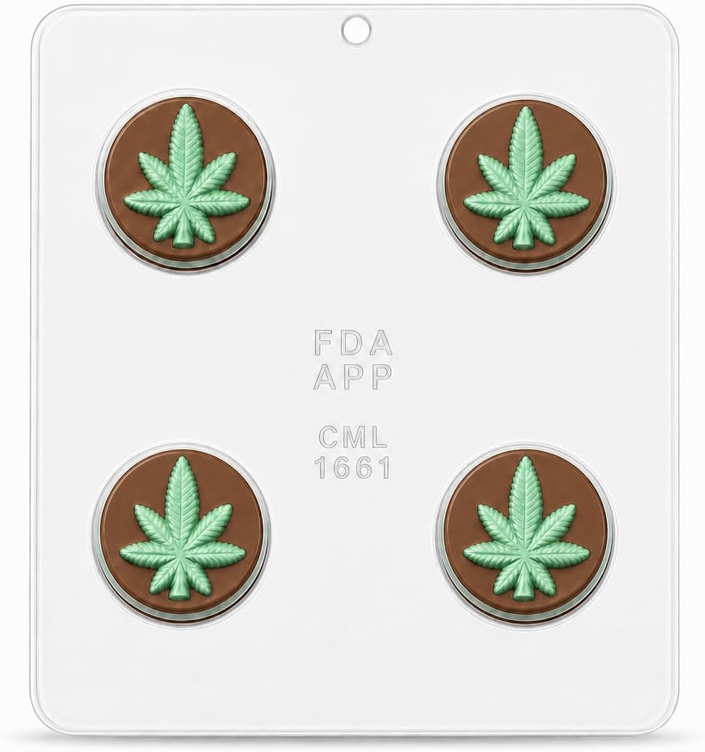 Marijuana Leaf Pot Leaf Cookie Sandwich Chocolate Candy Mold 1661