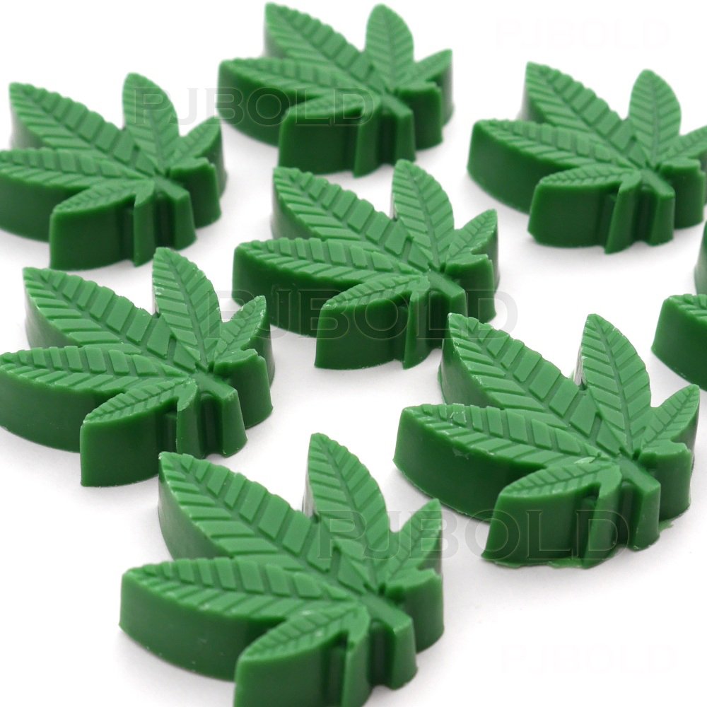 Marijuana Leaf Silicone Trays for Chocolate Gummies Party Novelty Gift Mold with Dropper, 3 Pack