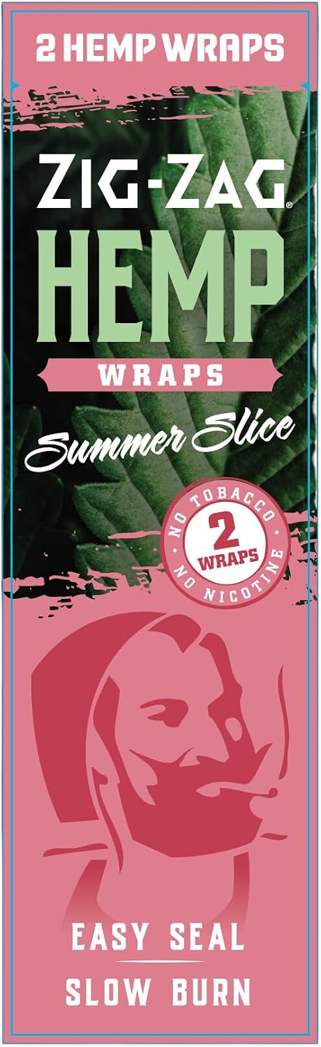 ZIG-ZAG Hemp Wraps Rolling Papers, Mellow Haze 6 pack | 2 sheets per pack, Slow Burn, Plant Based