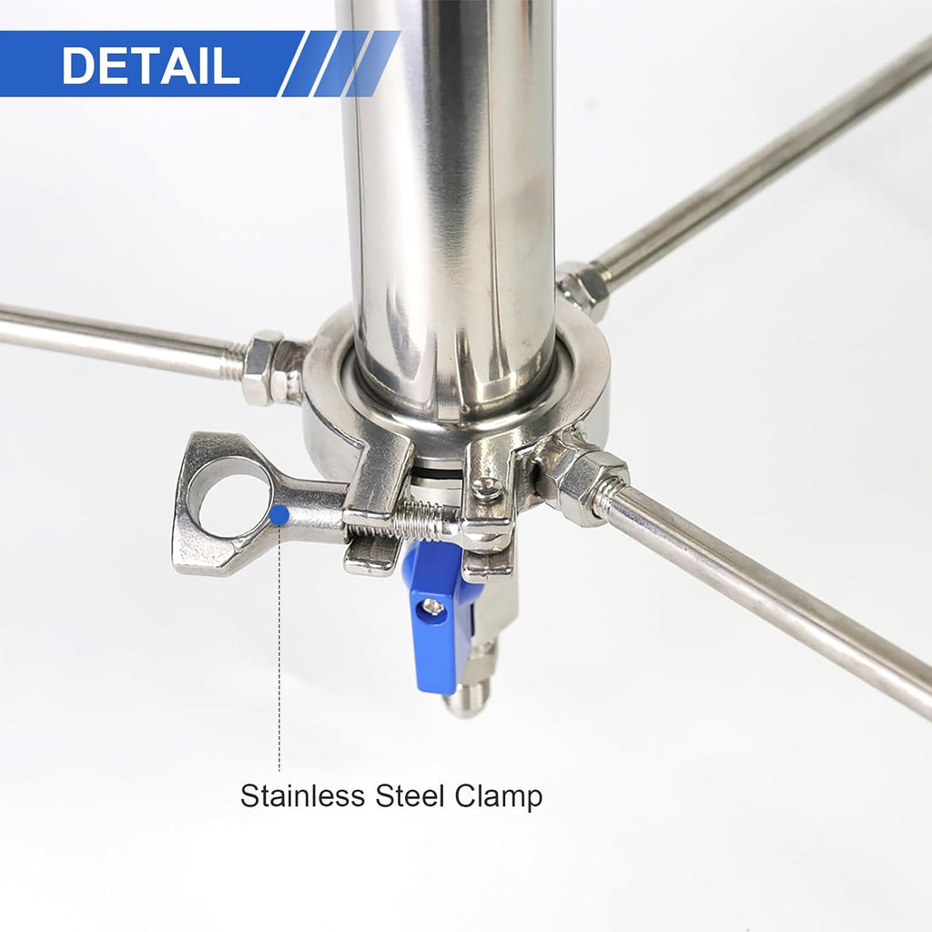 Closed Loop Extractor, with Tripod and Pressure Pipe Extractor Kit for Extract from Plant Leaves, Stainless Steel Vacuum Chamber/Tube 45 Gram