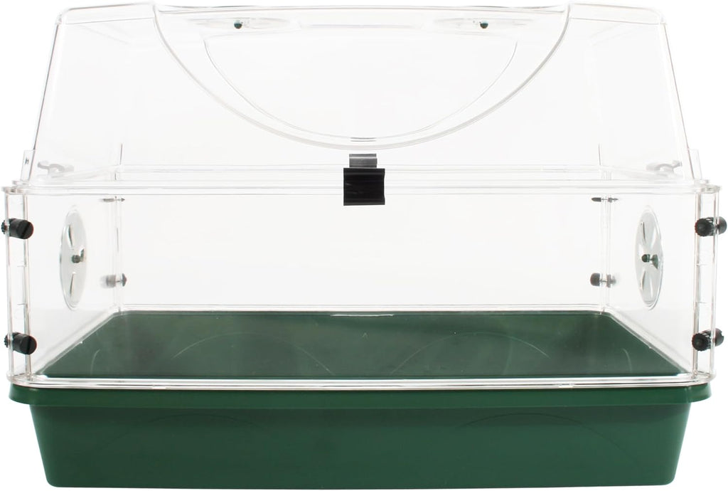 Medium Seed and Herb Domed Propagator with Vented Side Height Extension and Security Clip Set,Green