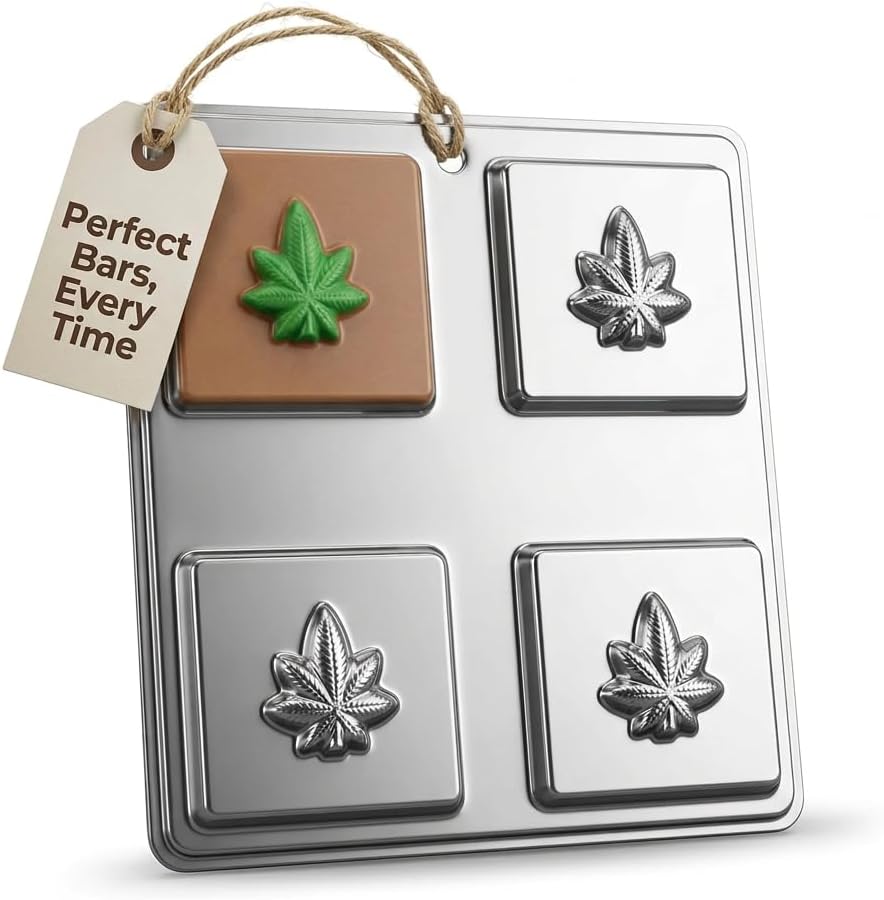 Marijuana Flat Thin Square Bar Chocolate Candy Mold