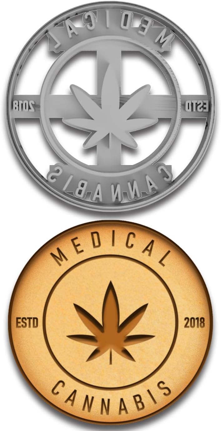Medical Marijuana Cookie Cutter & Stamp - 4x4", Cannabis-Themed Baking Mold for Dispensaries & Gifts