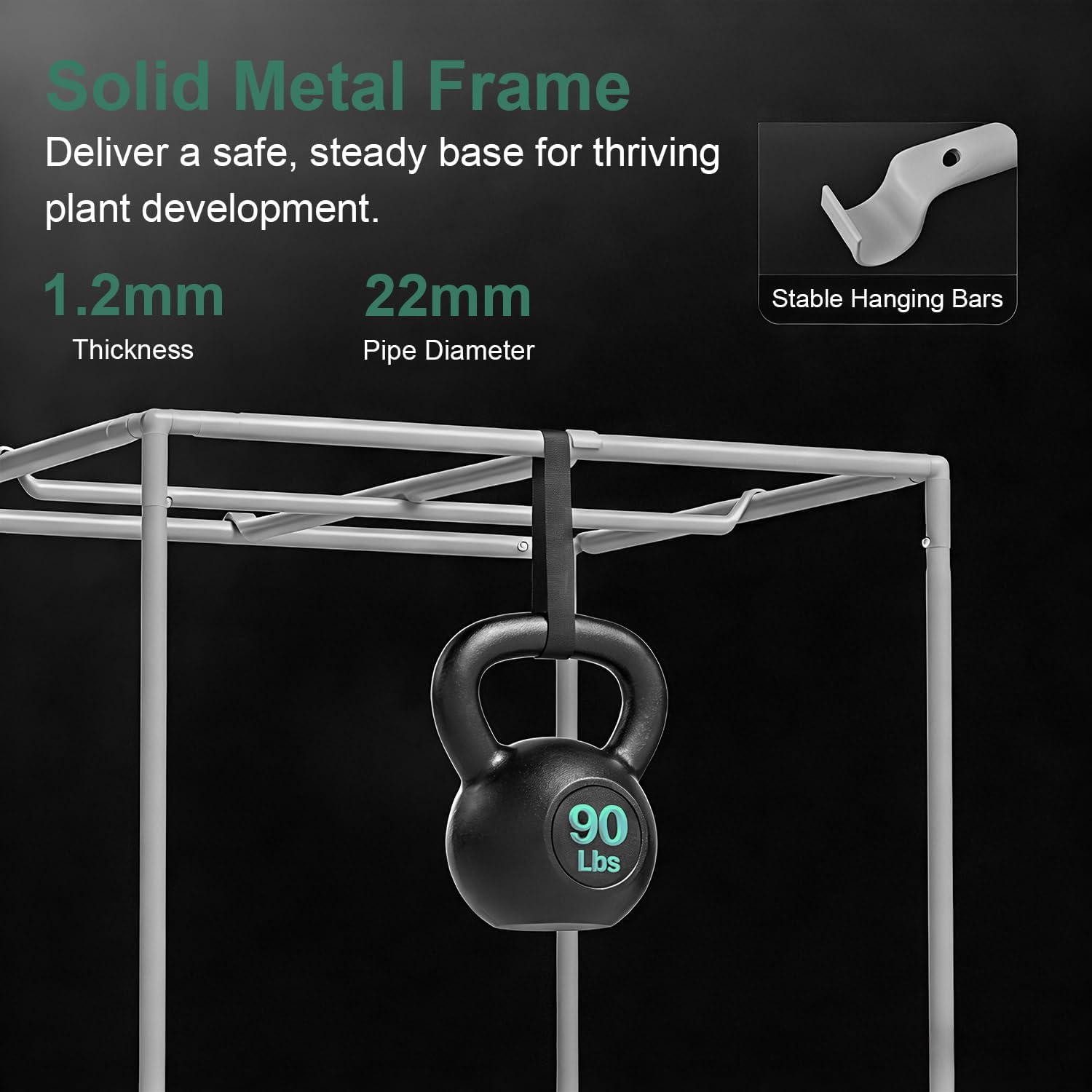Grow Tent 4x4, 1680D Oxford Canvas 48" x 48" x 80", Lightproof Reflective Mylar for Indoor Plant Growing