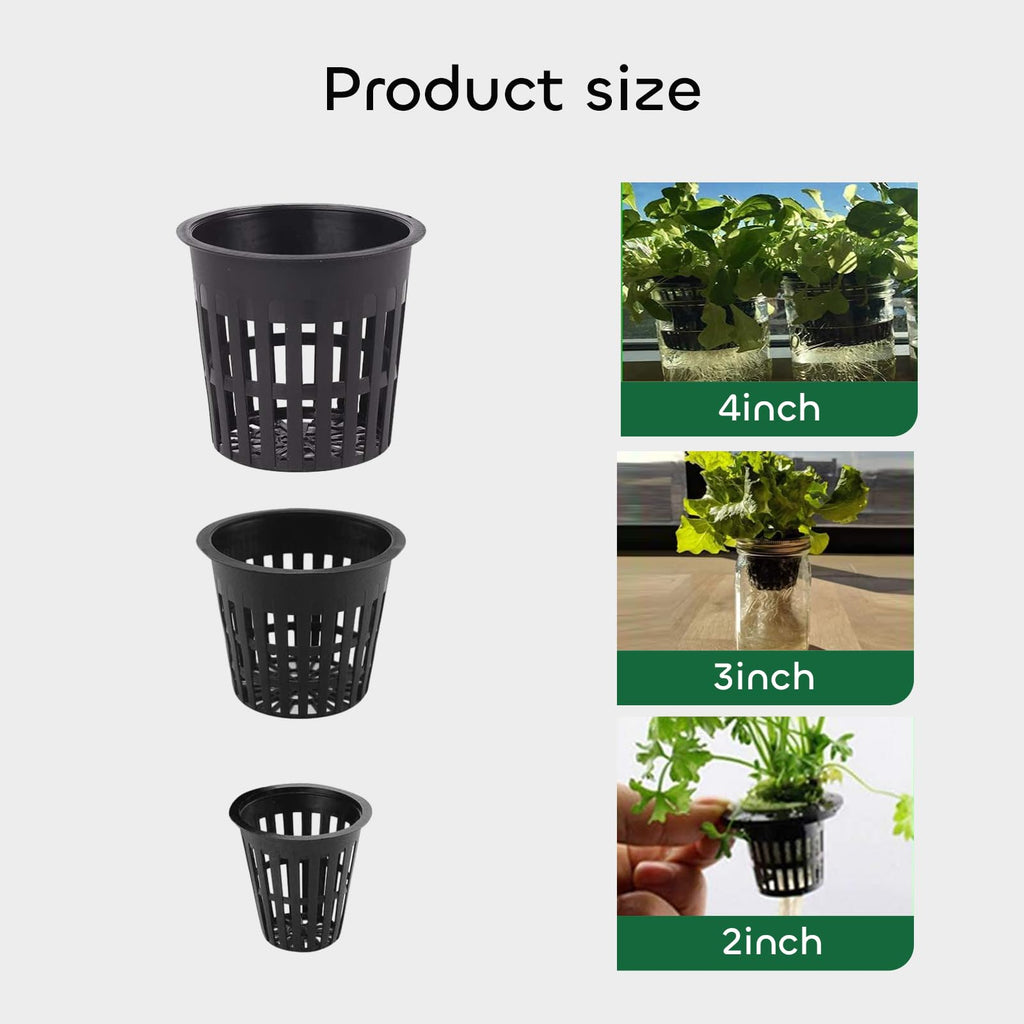 GROWNEER Net Pots 50 Pcs 2 Inch Garden Slotted Mesh Net Cups with 50Pcs Plant Labels, Heavy Duty Hydroponic Pot Supplies Planting Grow Basket for Indoor Outdoor