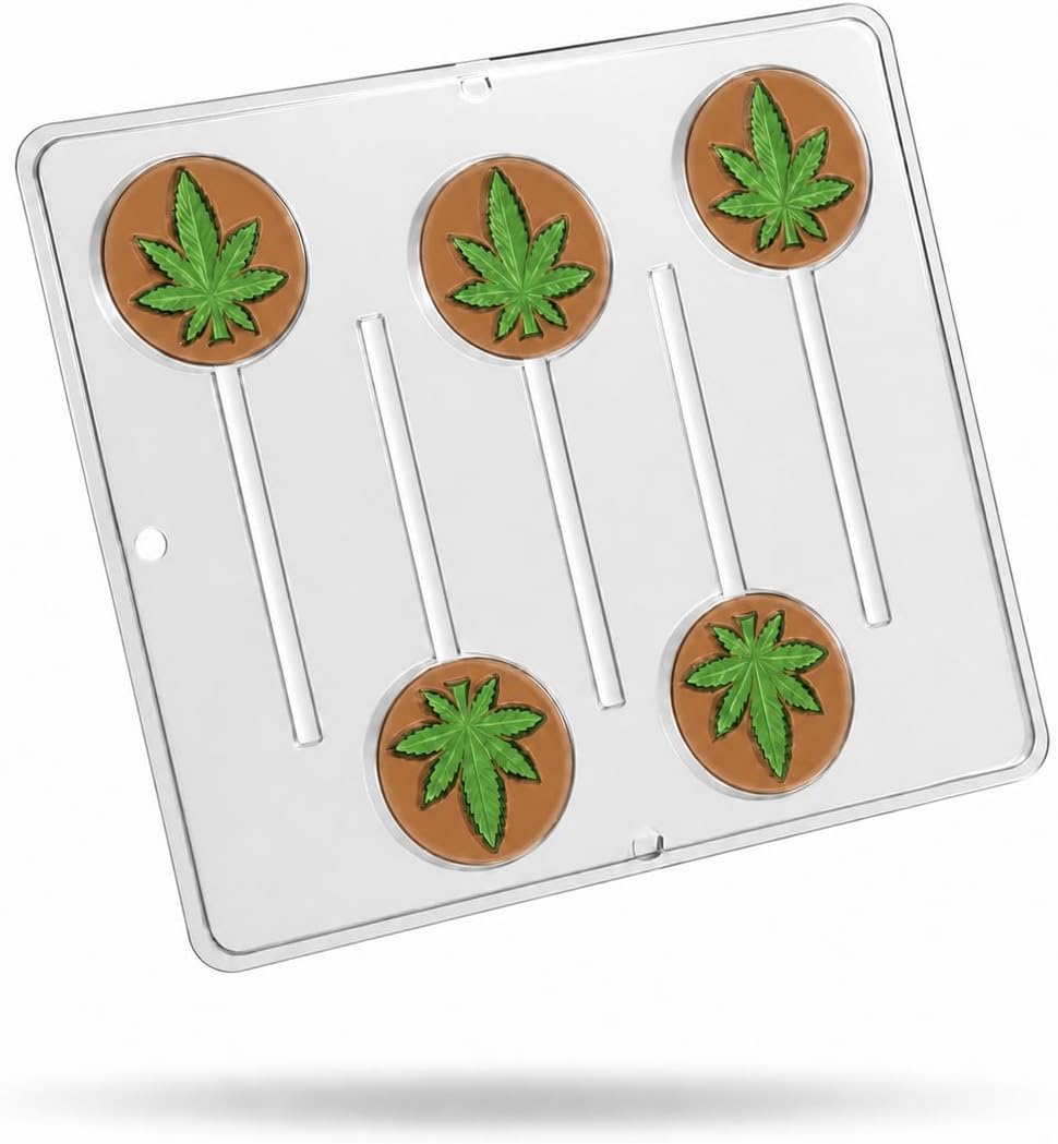Marijuana Leaf Pot Leaf Lollipop Plastic Chocolate Candy Mold Cannabis 3443