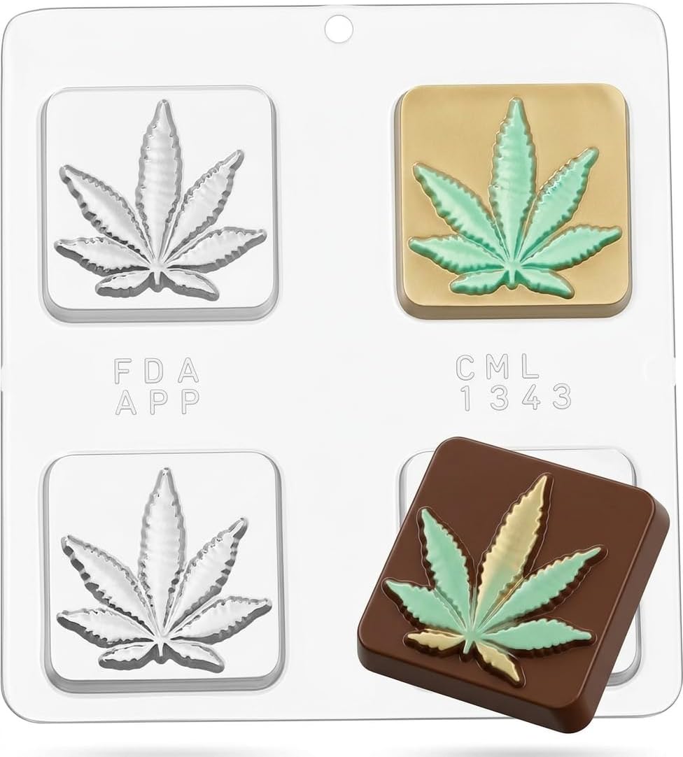 Marijuana Leaf Pot Leaf Bar Chocolate Candy Mold 1343