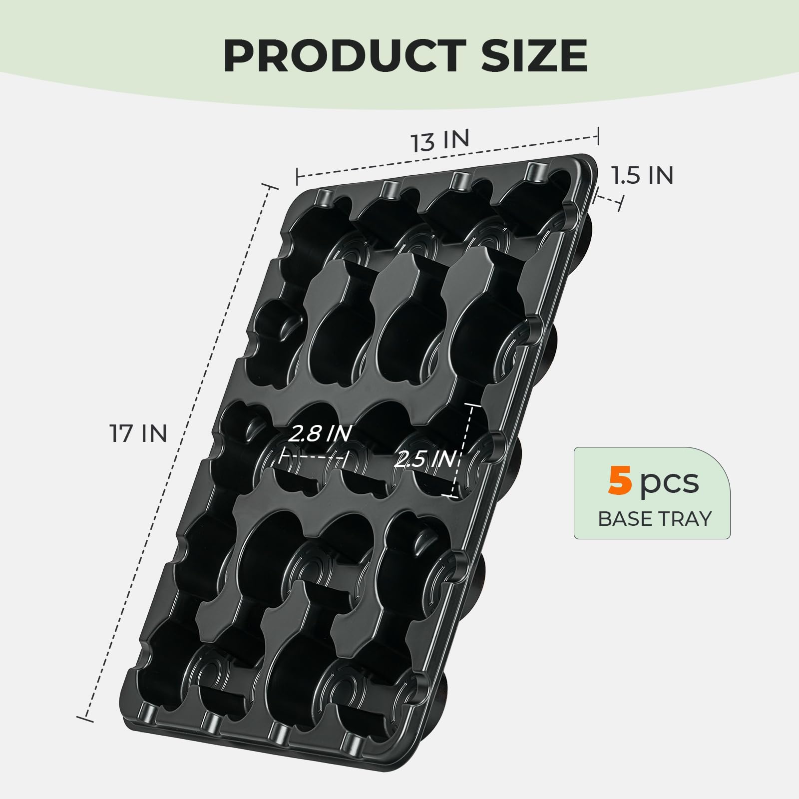 4 Pack 20 Cell Seed Starting Trays with 4 Vented Humidity Domes | Compatible with standard 3 inch nursery pots. Thick reusable trays have deep cells, raised bases and adjustable dome vents.