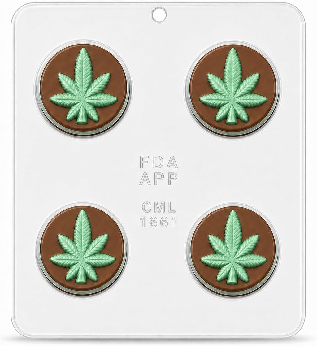 Marijuana Leaf Pot Leaf Cookie Sandwich Chocolate Candy Mold 1661