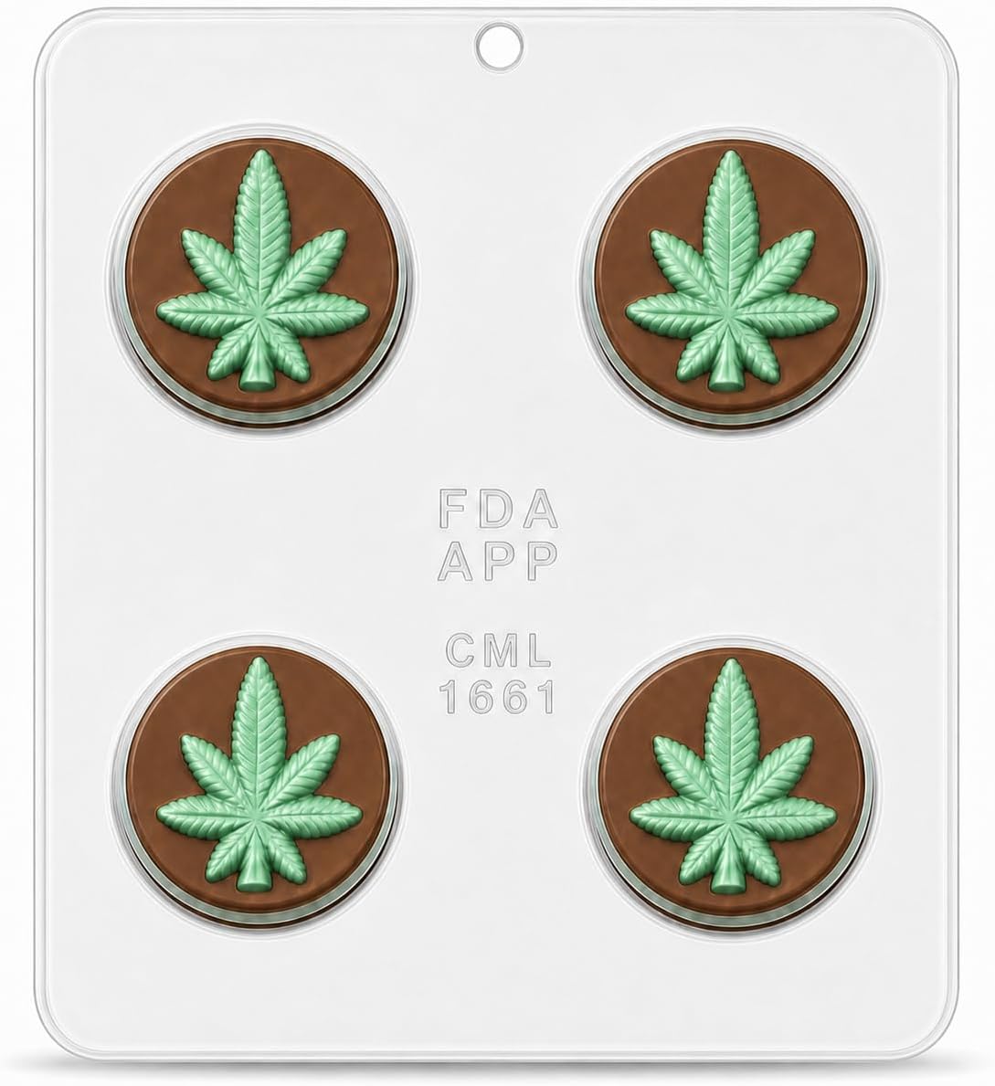 Marijuana Leaf Pot Leaf Cookie Sandwich Chocolate Candy Mold 1661