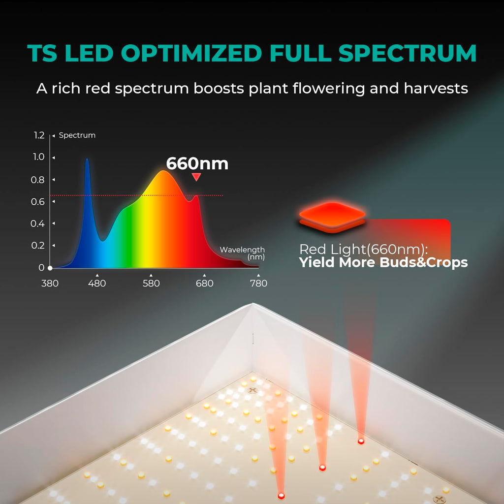 MARS HYDRO 150W TS1000 LED Grow Light for Indoor Plants Full Spectrum | Patented Reflective Hood, Dimmable & Silent Fanless, Daisy-Chain Link, Uniform Light for 2x2/3x3 Grow Tent, Veg to Bloom
