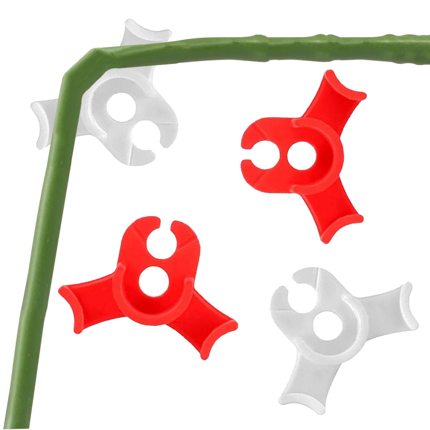 40 Pcs Low Stress Training Clips, 90 Degrees Plant Trainer Bud Plant Bender Plant Training Clips Bud Bender for Plant Gardening - White and Red