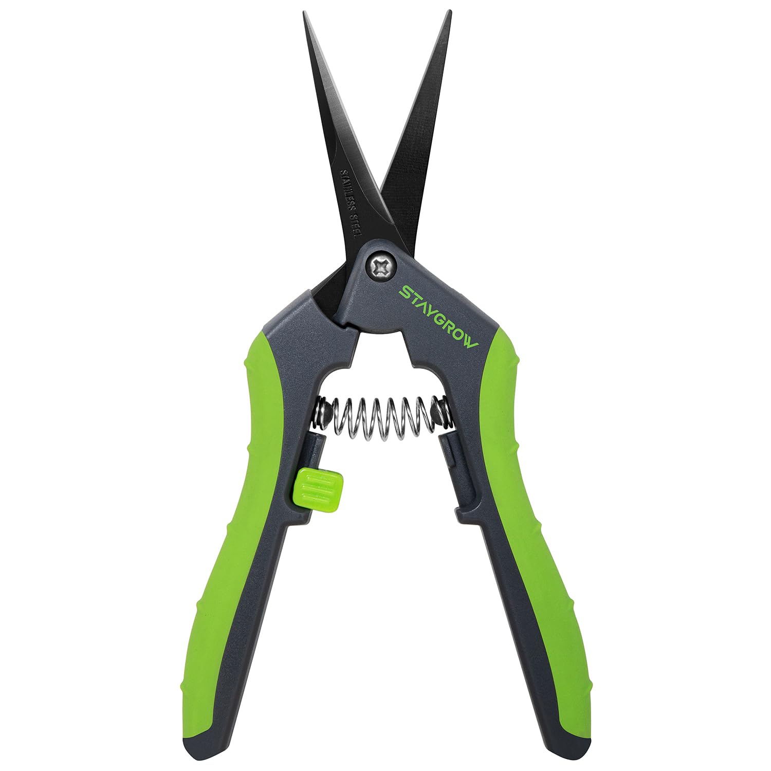 2pcs 6.5" Pruning Shears for Gardening Ultra Sharp Garden Scissors | Plant Snips for Precise Cuts, Stainless Steel Bonsai Clippers with Spring Loaded, Garden Shears (1pc Straight & 1pc Curved)
