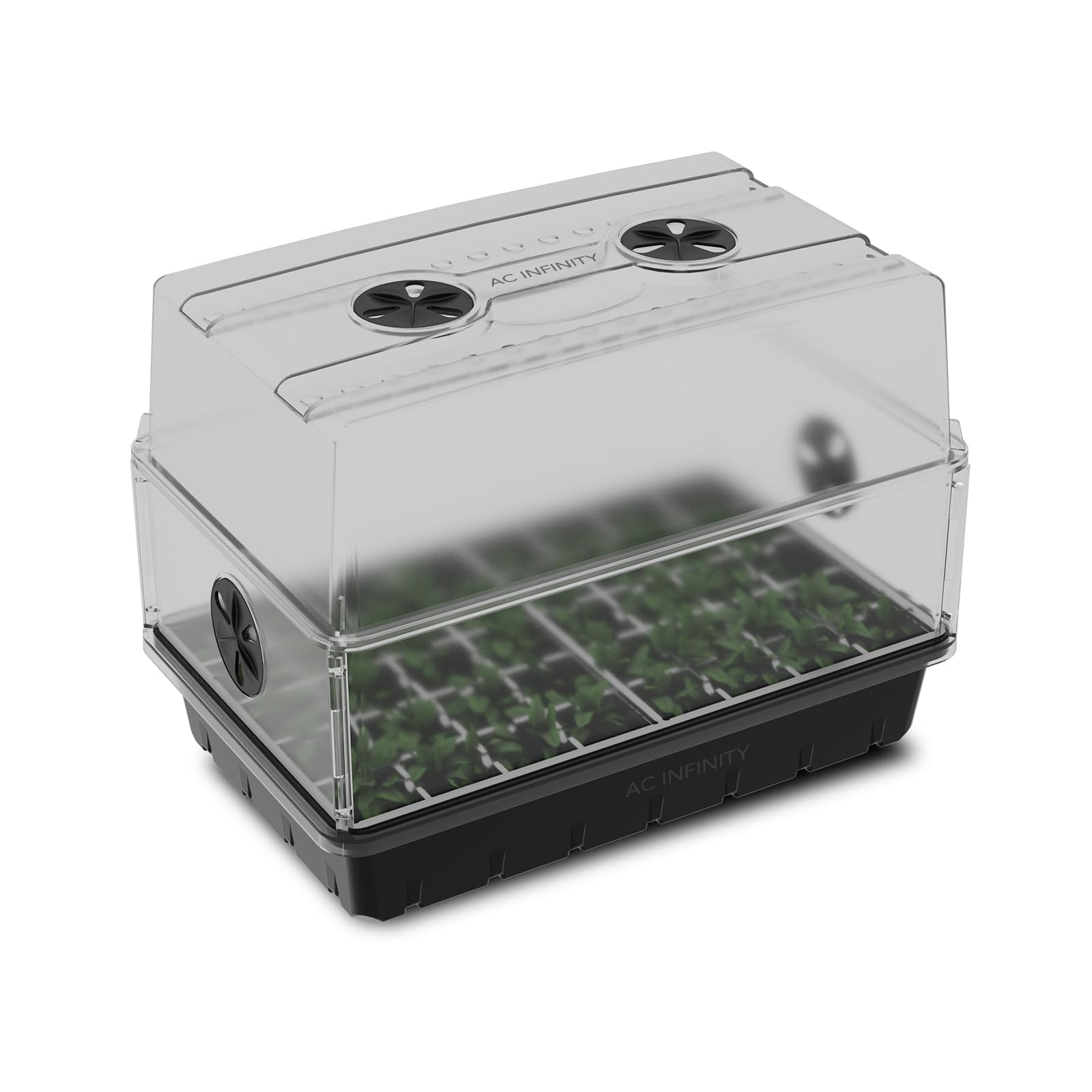 AC Infinity Heavy-Duty Humidity Dome 5x8 Germination Kit | Full Spectrum LED Grow Light Bars w/Samsung LM301H EVO LEDs, Heat Mat, 3mm Dome, Trays, Vented Panels, for Seed Starting