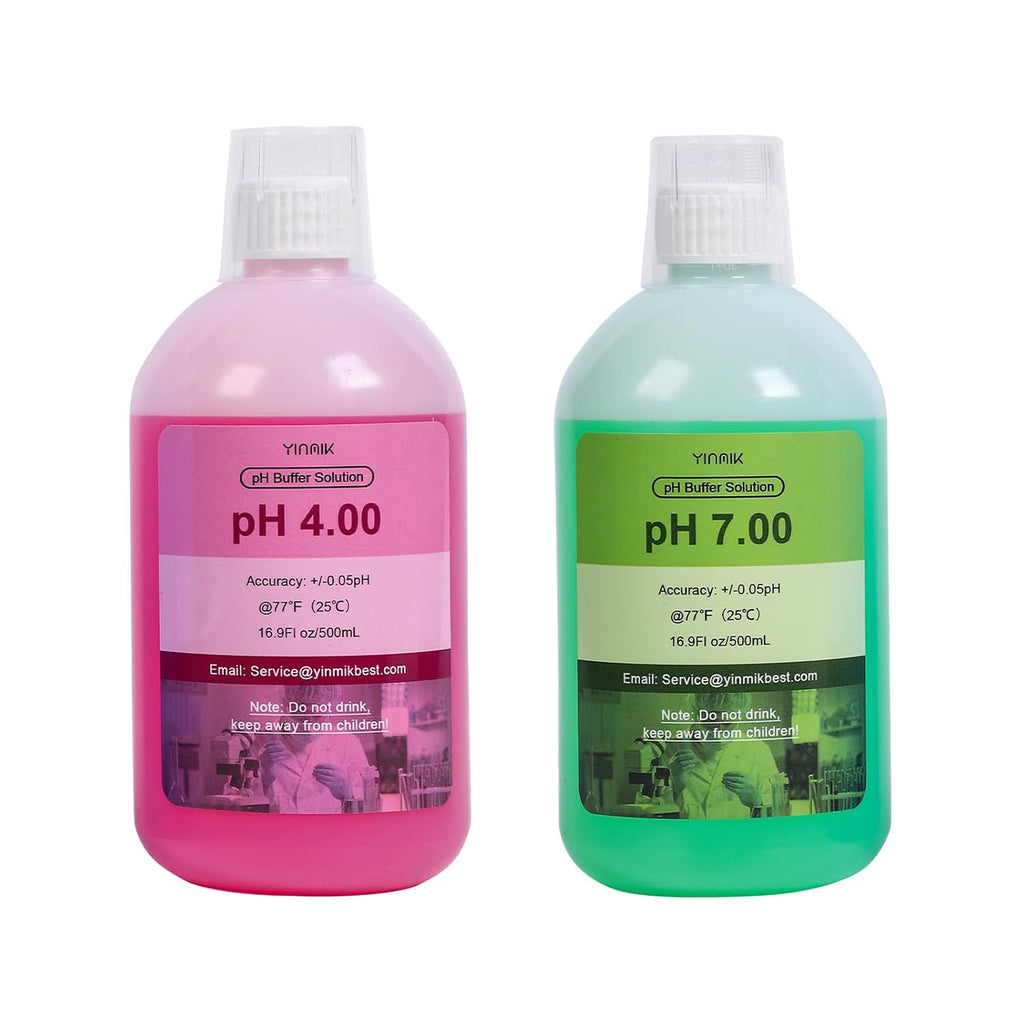 pH EC Meter for Hydroponics with 16.9Fl oz 4.00 & 7.00 pH Caibration Solution Kits