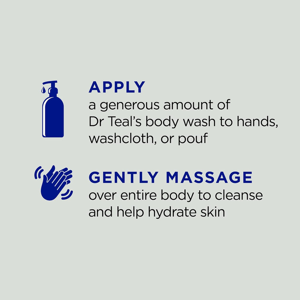 Dr Teal's Body Wash with Pure Epsom Salt, Cannabis Sativa Hemp Seed Oil, 24 fl oz (Pack of 2)