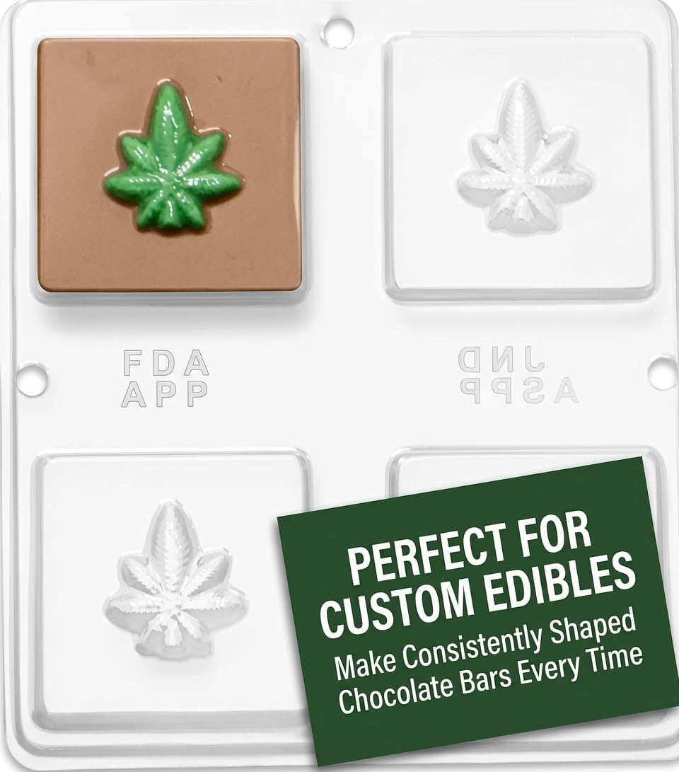 Marijuana Flat Thin Square Bar Chocolate Candy Mold