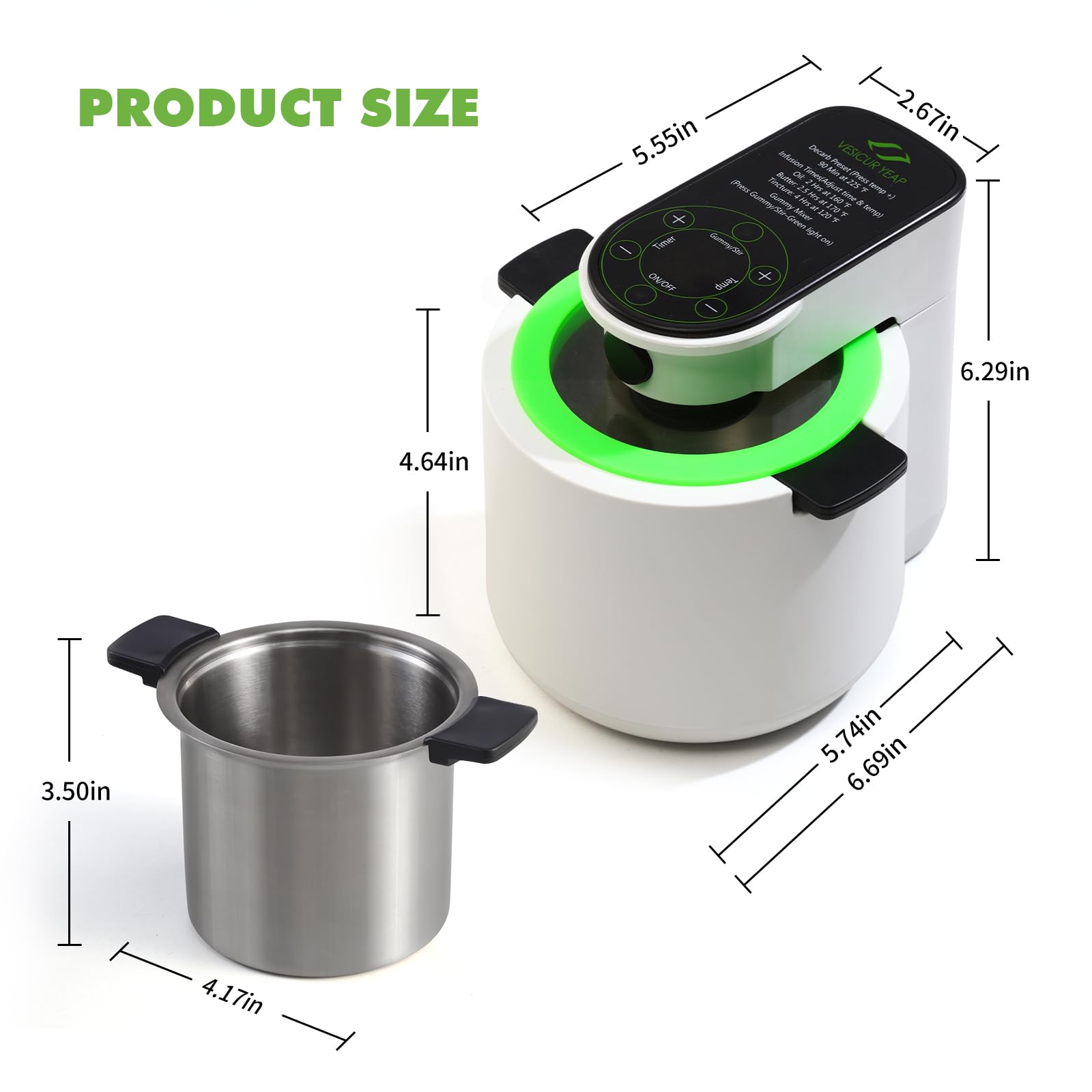 Herbnifique 3-In-1 Decarboxylator & Oil Infuser & Gummy Maker Machine With Mixing Function, Tincture Maker, Herbal Recipe Book Included (Black)