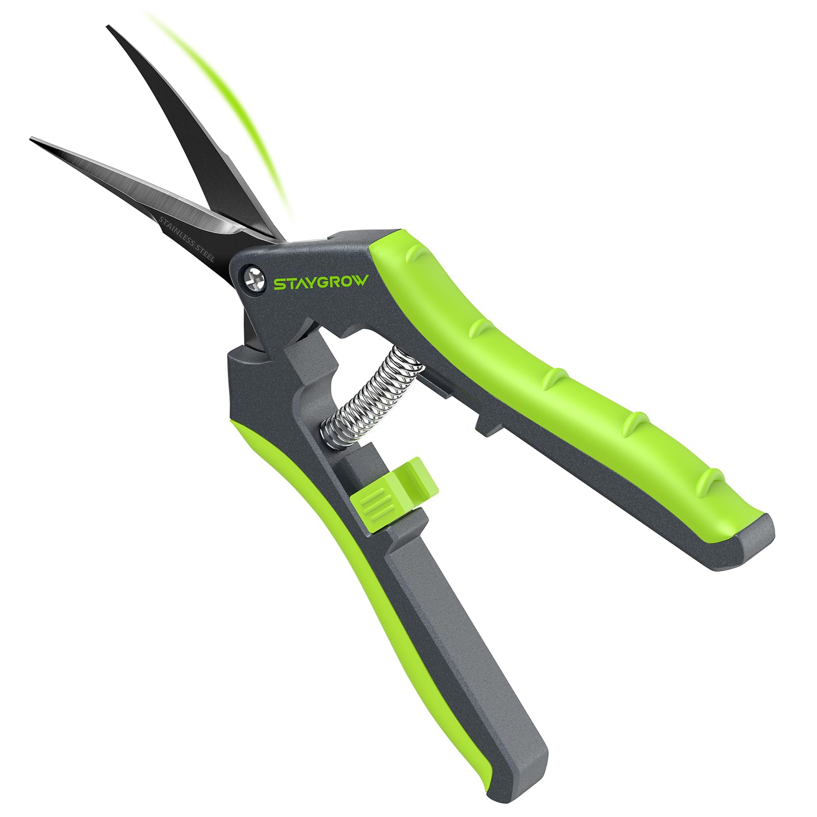 2pcs 6.5" Pruning Shears for Gardening Ultra Sharp Garden Scissors | Plant Snips for Precise Cuts, Stainless Steel Bonsai Clippers with Spring Loaded, Garden Shears (1pc Straight & 1pc Curved)