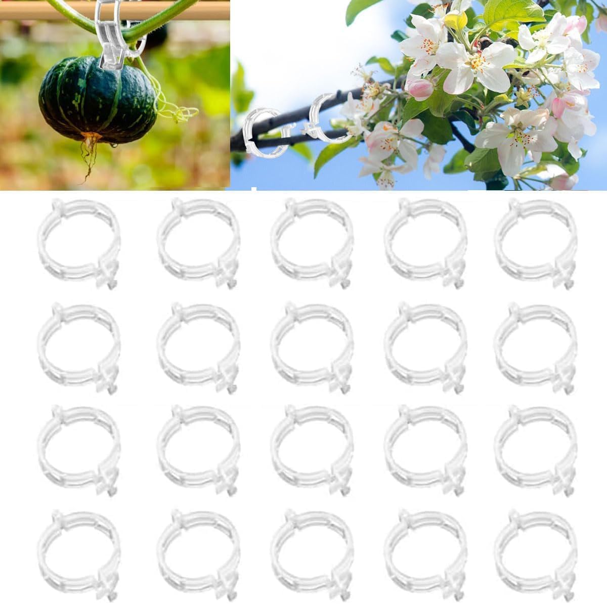 Plant Support Clips, Garden Clips for Climbing Plants, Tomato Clips Plastic Plant Clips, Plant Clips for Support Grape Tomato Vegetables Plants to Grow Upright Makes Plants Healthier (100, Green)