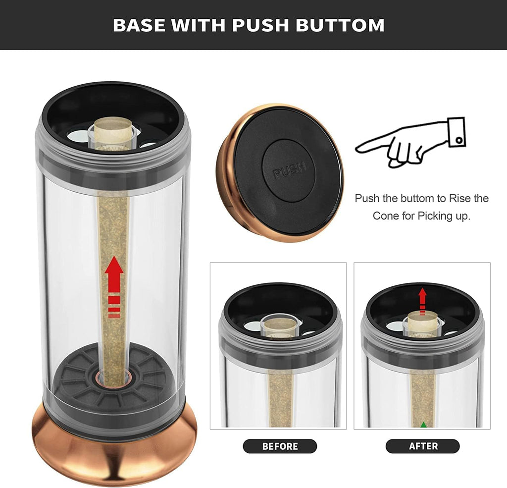 3-in-1 Spice Grinder Hand Crank Loader Roller Crusher Filler Flower Buds Milling Grinding Storage with Magnetic Lid