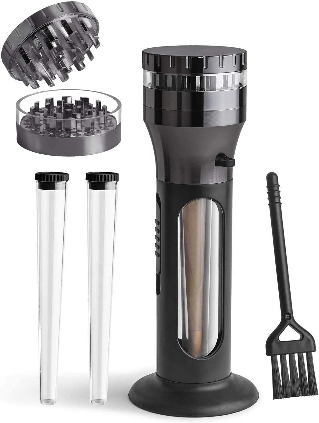 2 in 1 Herb Grinder Cone Loader Grinder Roller, Portable Grinder and Cone Filler, All in One Rolling Machine for King Size, Kitchen Use