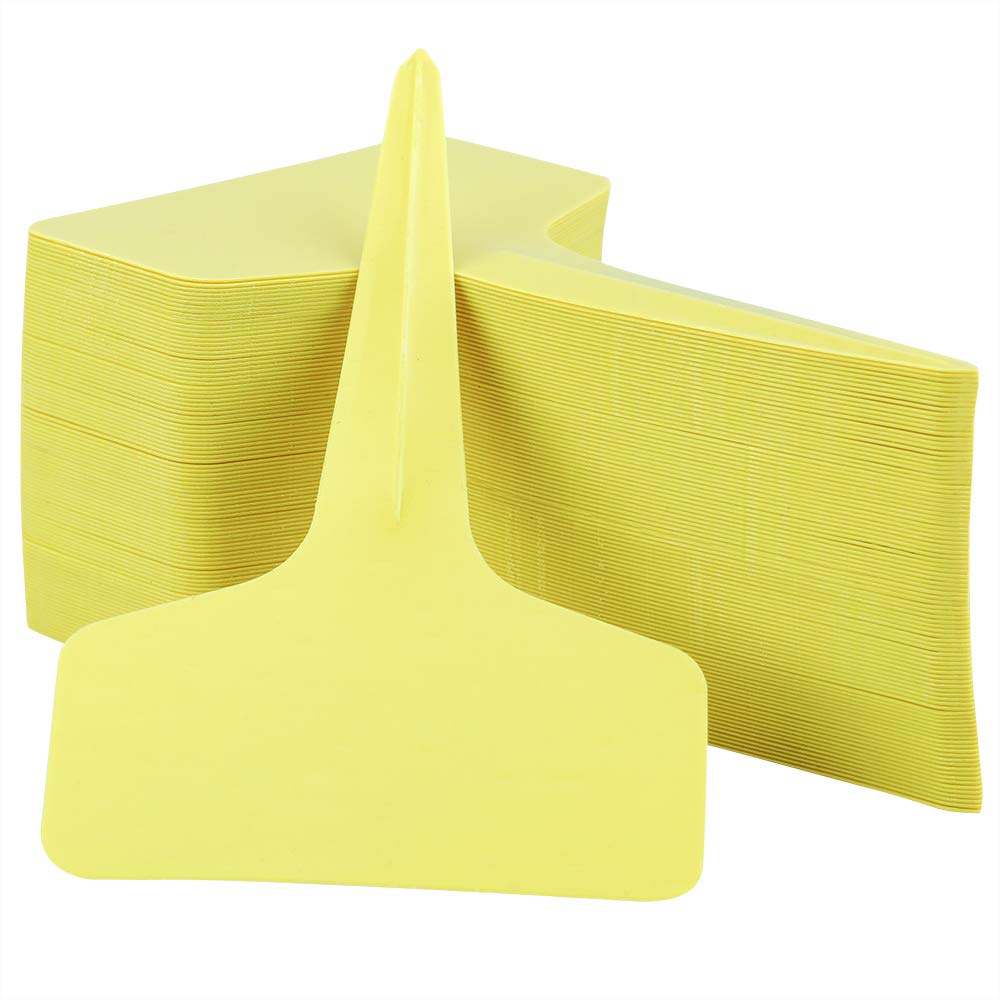 KINGLAKE 100 Pcs 6 x10cm Plastic Plant T-Type Tags Nursery Garden Labels