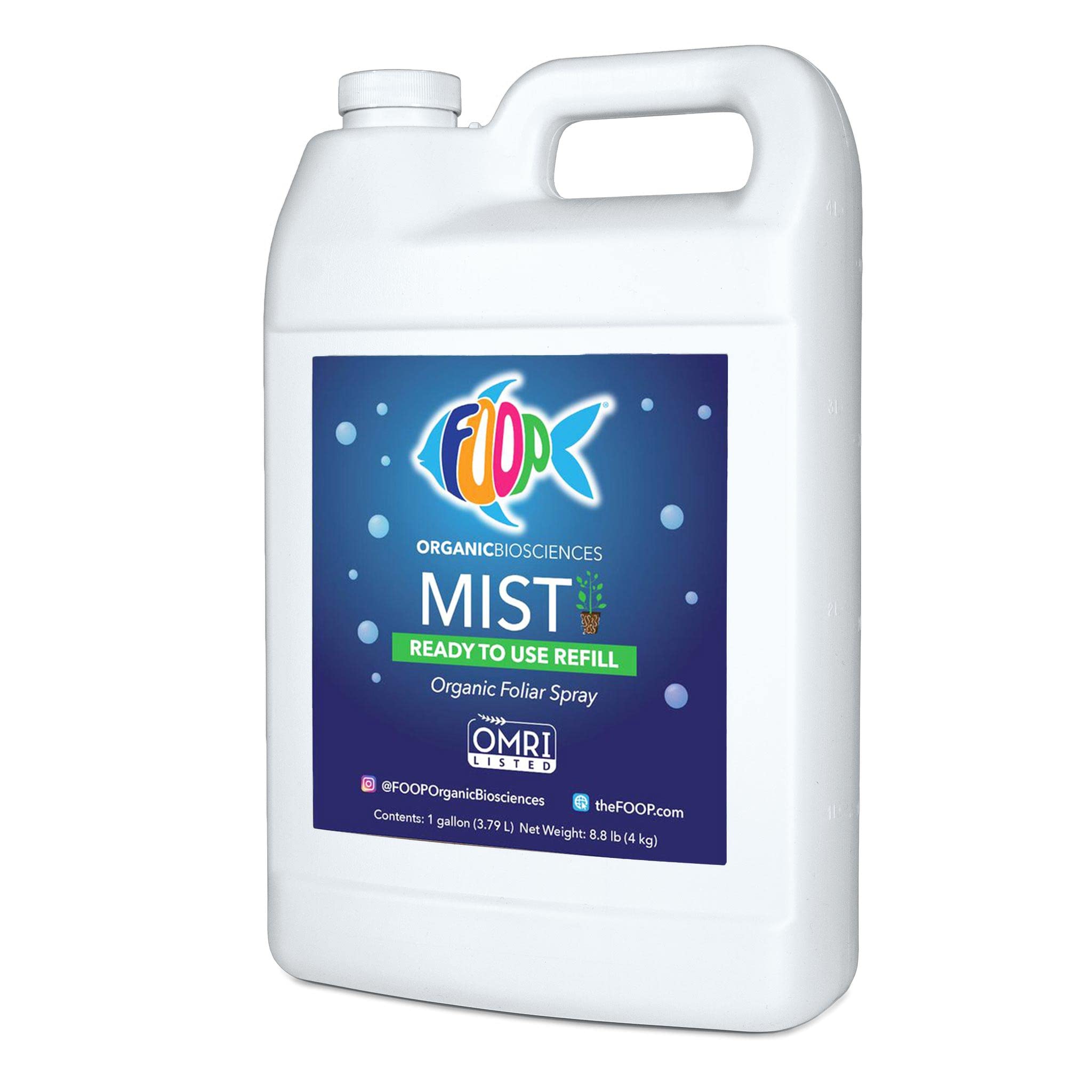 FOOP Mist Foliar Spray - Organic Plant Food in a Spray Bottle (with a Fresh Minty Scent) | Spray on Plants to Correct & Prevent Nutrient Deficiencies | Ready to Use, No Mixing (32oz)