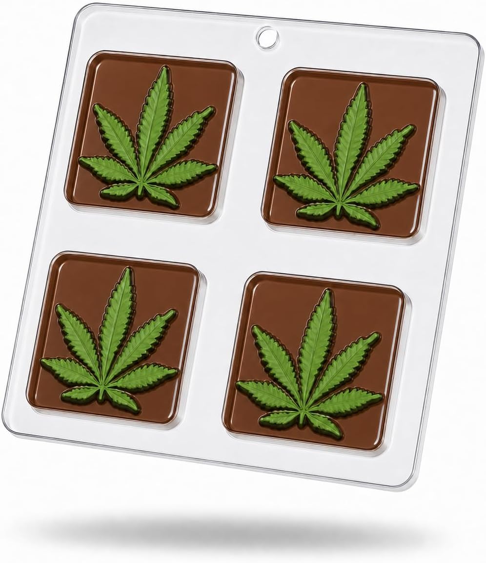 Marijuana Leaf Pot Leaf Bar Chocolate Candy Mold 1343