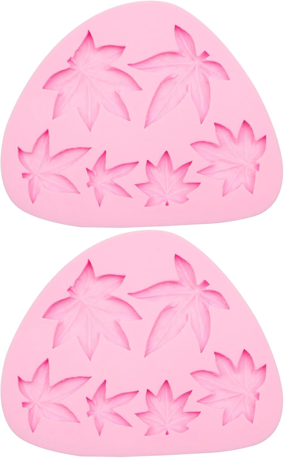 Weed Leaf Fondant Molds, Maple Leaf Silicone Molds, Plant Pot Leaves Cake Decorating Chocolate Tools for Baking Cupcake Topper Candy Cookie Dessert Clay Resin DIY Crafts Set of 2