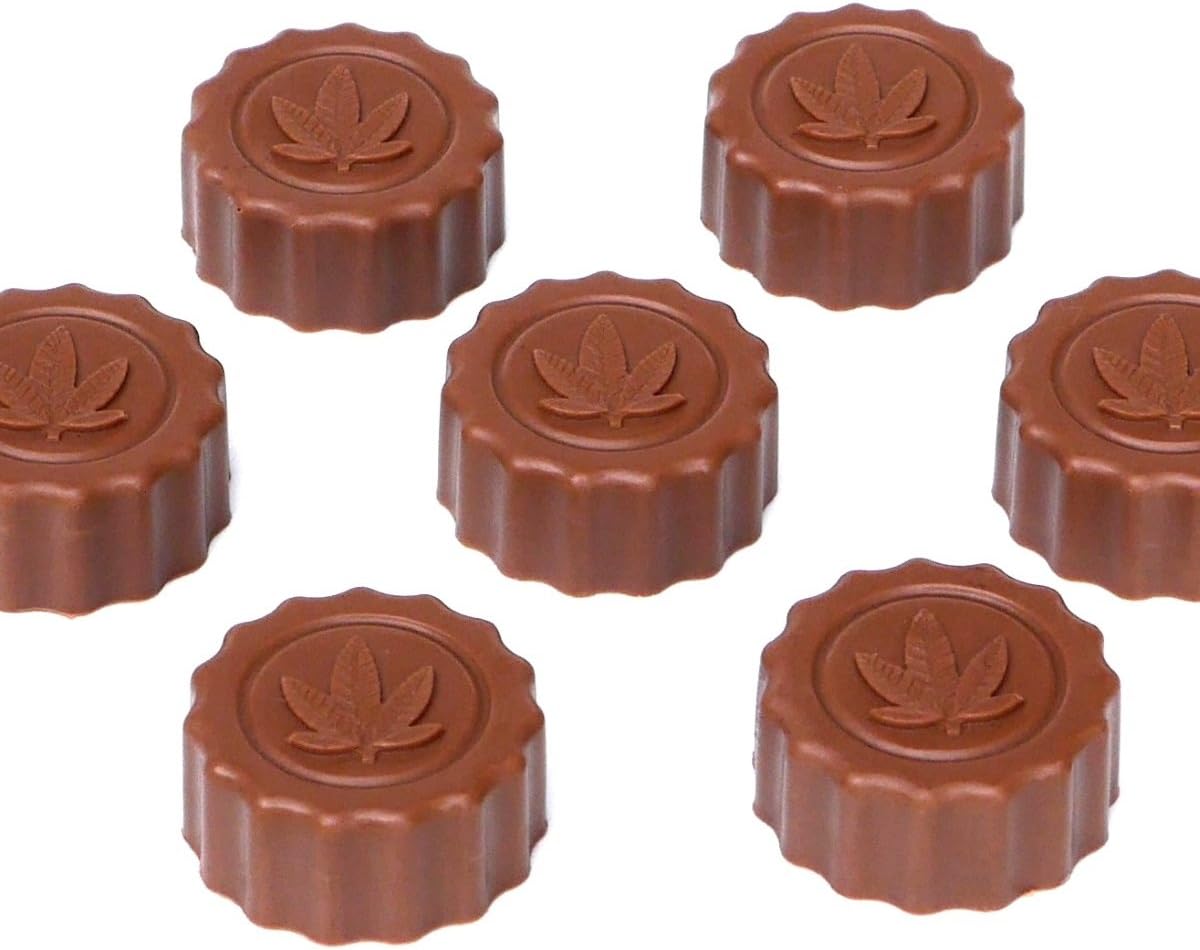 Marijuana Leaf Embossed Silicone Chocolate Candy Mold Ice Cube Trays, 2 Pack