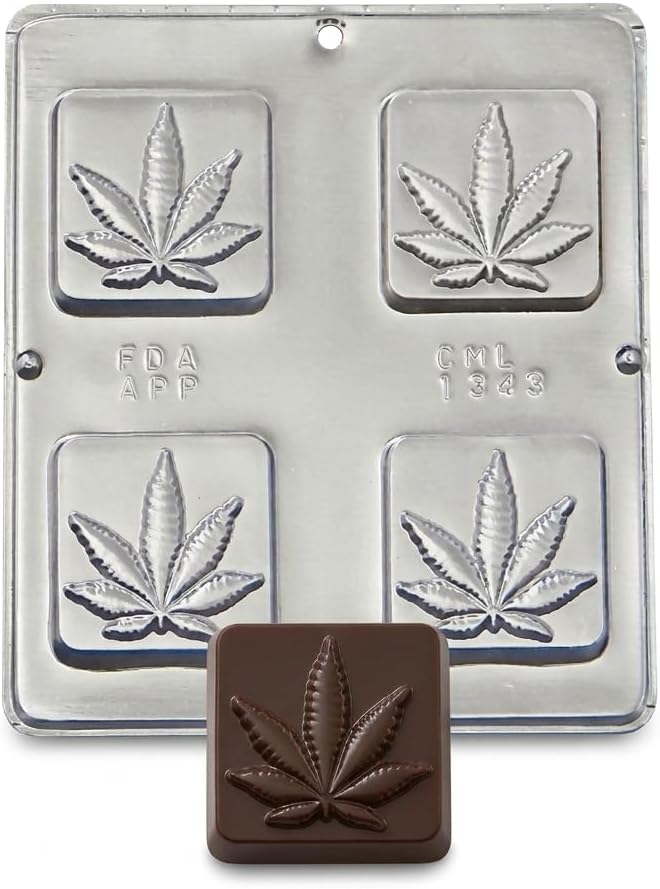 Marijuana Leaf Pot Leaf Bar Chocolate Candy Mold 1343