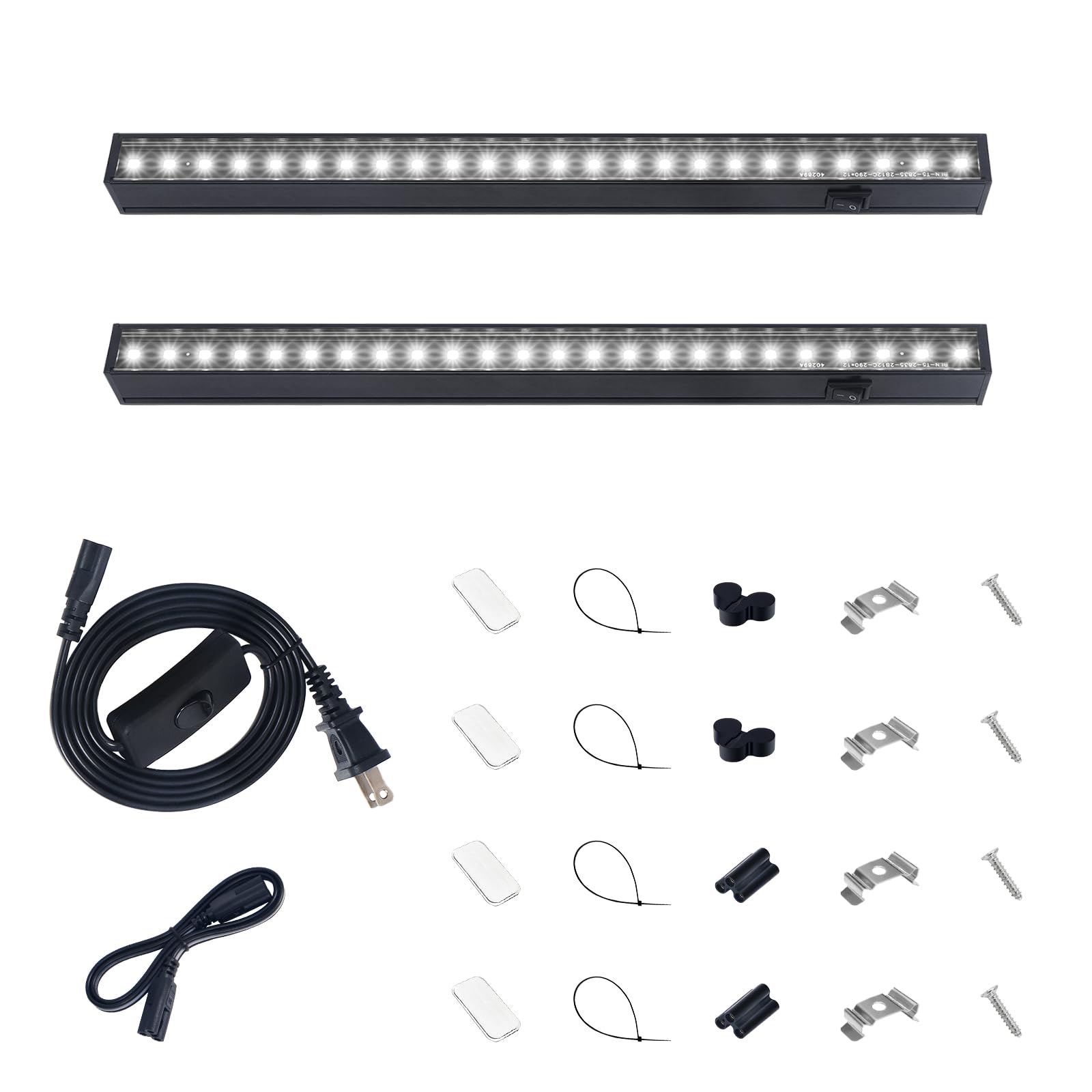 Barrina Grow Lights for Indoor Plant, T5 1FT Full Spectrum, Yellow, 4 Packs | Black Cover LED Grow Light Strips, Linkable, Plant Light for Indoor Plants Growing, 3 Mounting Modes, Separate On/Off