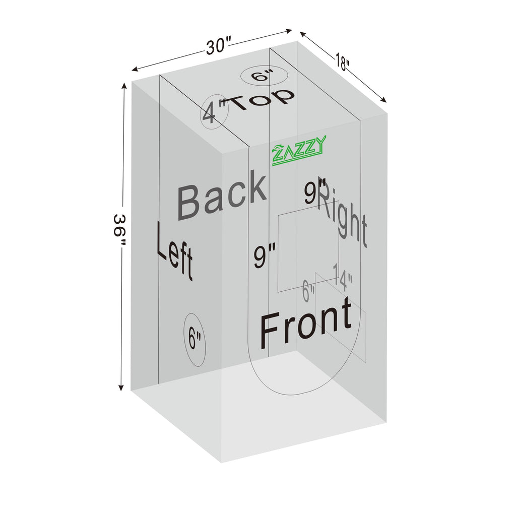 zazzy 3'X3' Grow Tent 32"x32"x63", High Reflective Mylar Growing Tent | Observation Window, Removable Floor Tray and Tool Bag for Planting Indoor Fruit Flower Veg