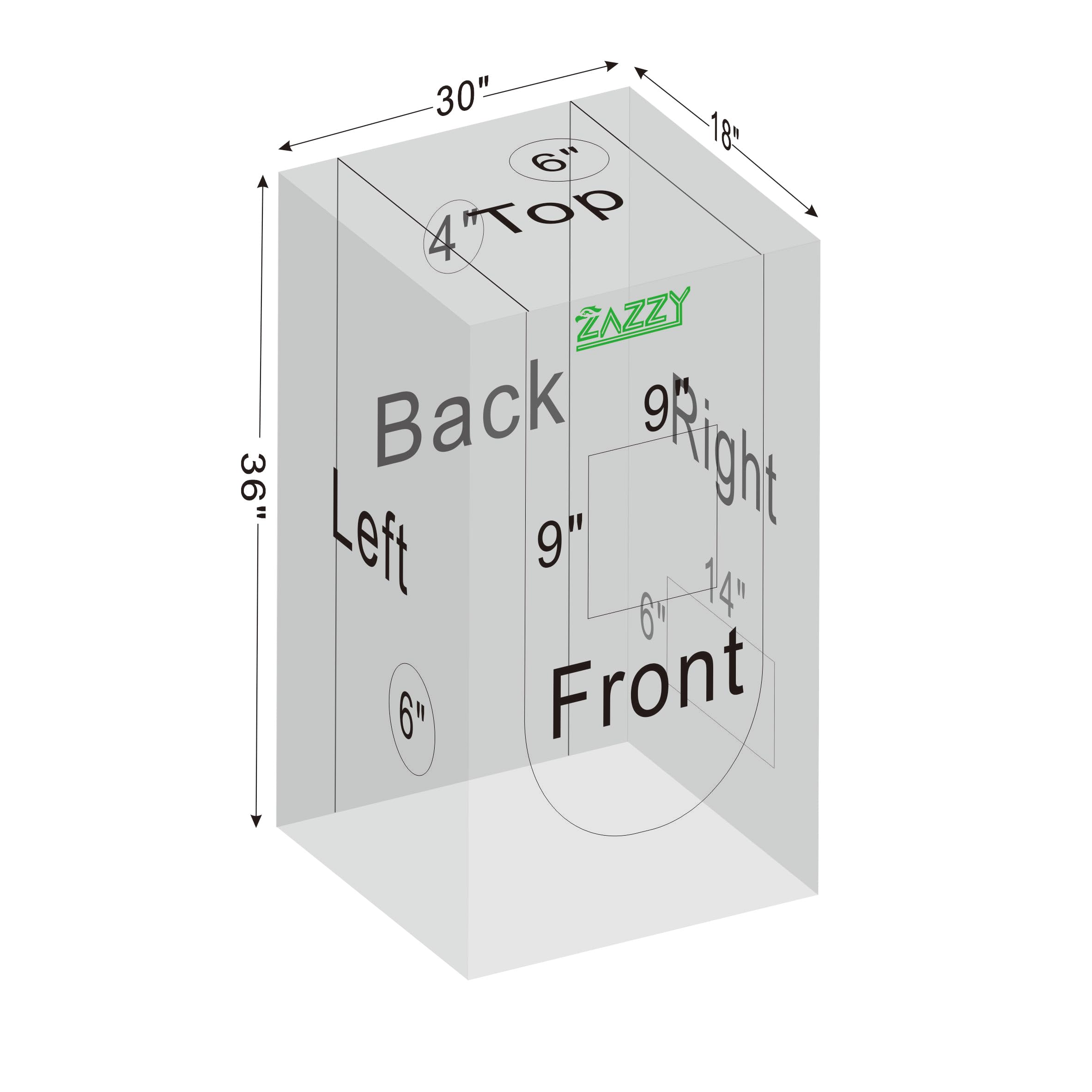 zazzy 3'X3' Grow Tent 32"x32"x63", High Reflective Mylar Growing Tent | Observation Window, Removable Floor Tray and Tool Bag for Planting Indoor Fruit Flower Veg