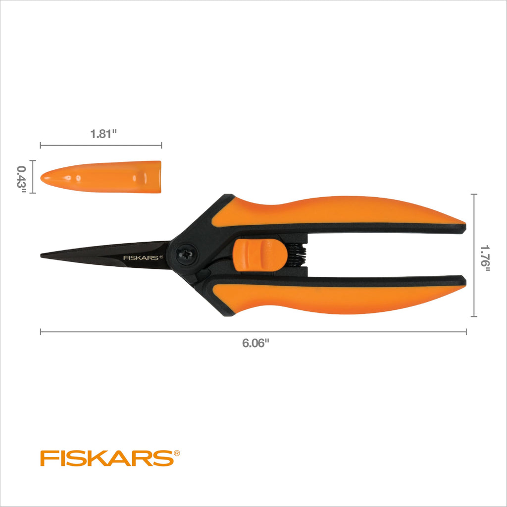 Fiskars 6" Non-Stick Pruning Snips, Resin-Resistant Garden Scissors