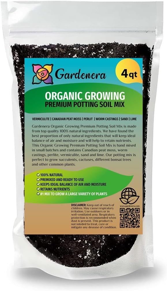 Premium JUST-ADD-Water Potting Soil Mix - Optimal Nutrient-Rich Blend for Thriving and HIGH-Yield Herbal Plants - 3 Quart