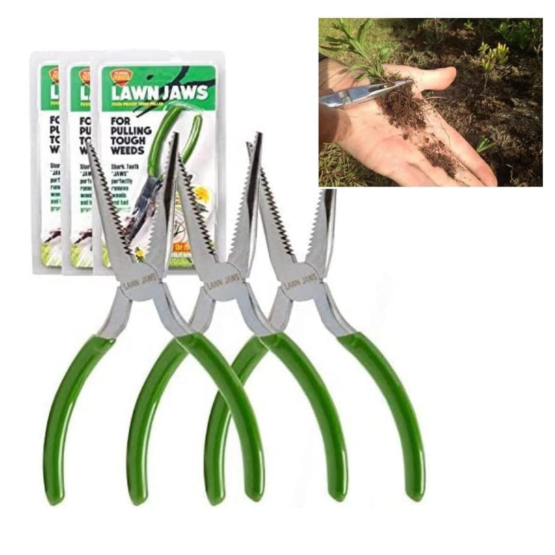 Original Shark Tooth Weed Puller Tool, Grabs Weeds by the Root | Handheld Root Removal for Dandelion, Crabgrass & More- Heavy Duty Garden Weeding Tool for Lawn Care, Landscaping & Gardening