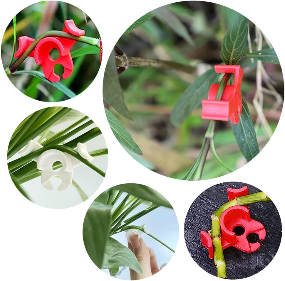 40 Pcs Low Stress Training Clips, 90 Degrees Plant Trainer Bud Plant Bender Plant Training Clips Bud Bender for Plant Gardening - White and Red