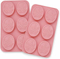 Marijuana Leaf Shaped Embossed Design Silicone Oval Soap Mold Tray Homemade Soap DIY Tray Mould, Set of Two