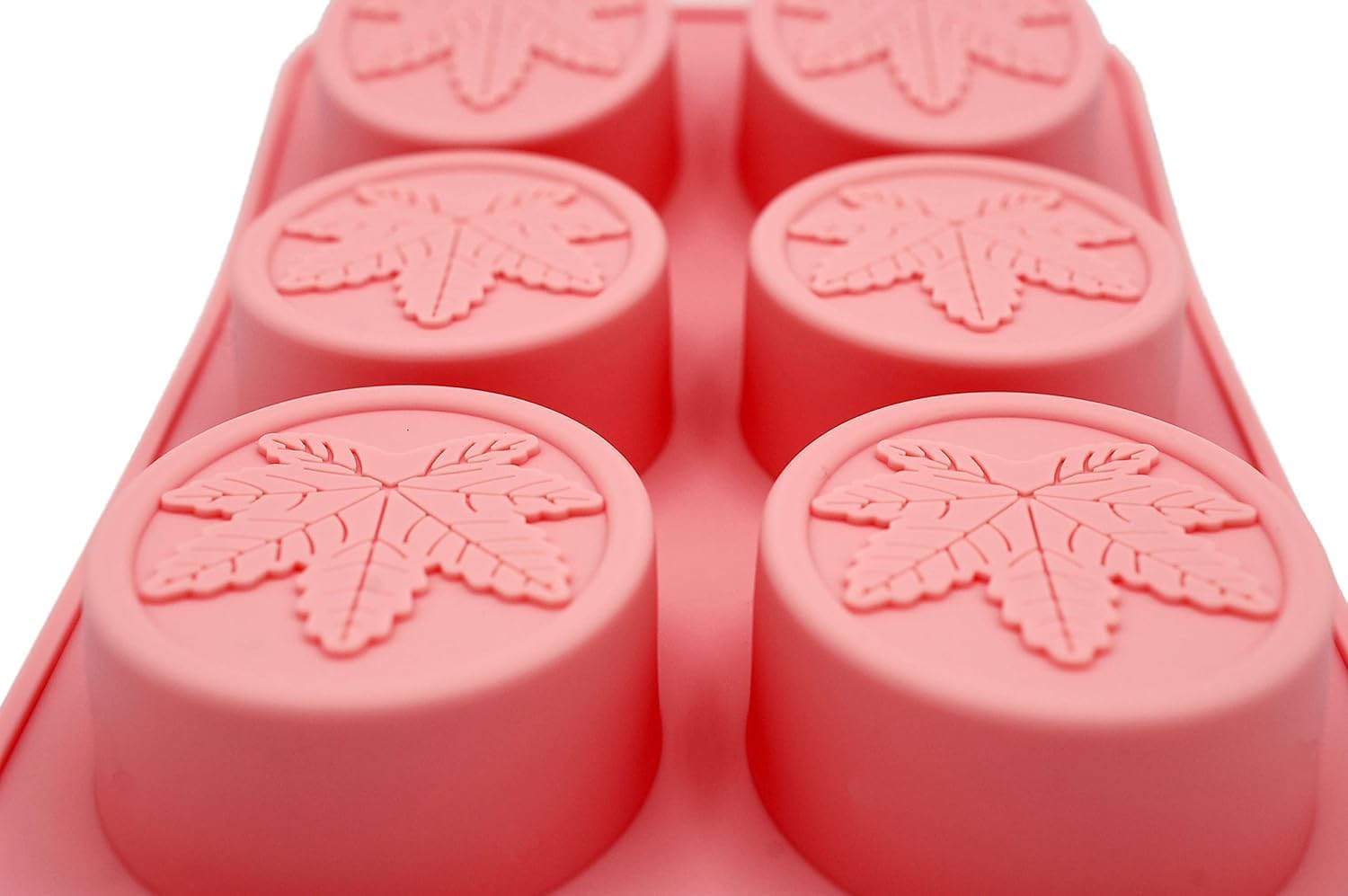 Marijuana Leaf Shaped Embossed Design Silicone Oval Soap Mold Tray Homemade Soap DIY Tray Mould, Set of Two