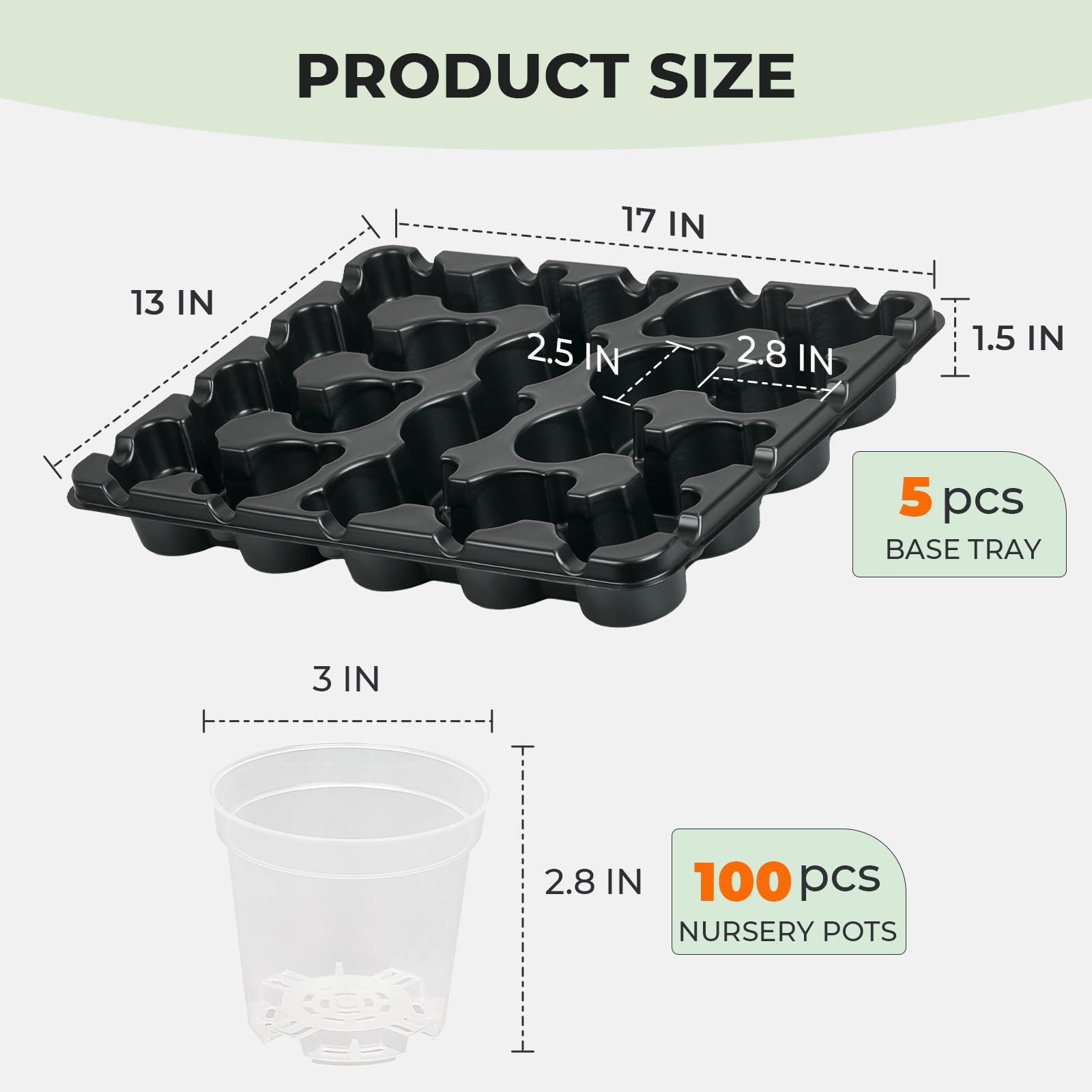 4 Pack 20 Cell Seed Starting Trays with 4 Vented Humidity Domes | Compatible with standard 3 inch nursery pots. Thick reusable trays have deep cells, raised bases and adjustable dome vents.
