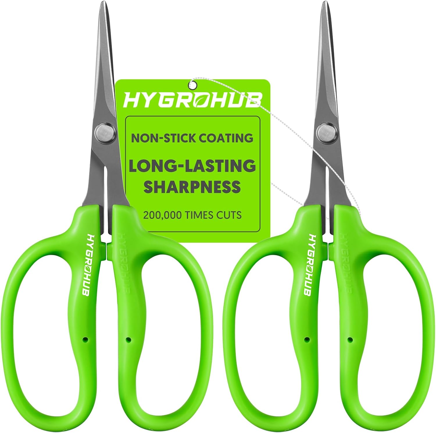 Garden Scissors, 6-in Curved Blade Pruning Shears, Non-Stick Coated Steel | Sharp Small Gardening Snips for Plants, Herbs, Flowers in Grow Tent and Hydroponics, Garden Trimming Tools, Easy to Clean