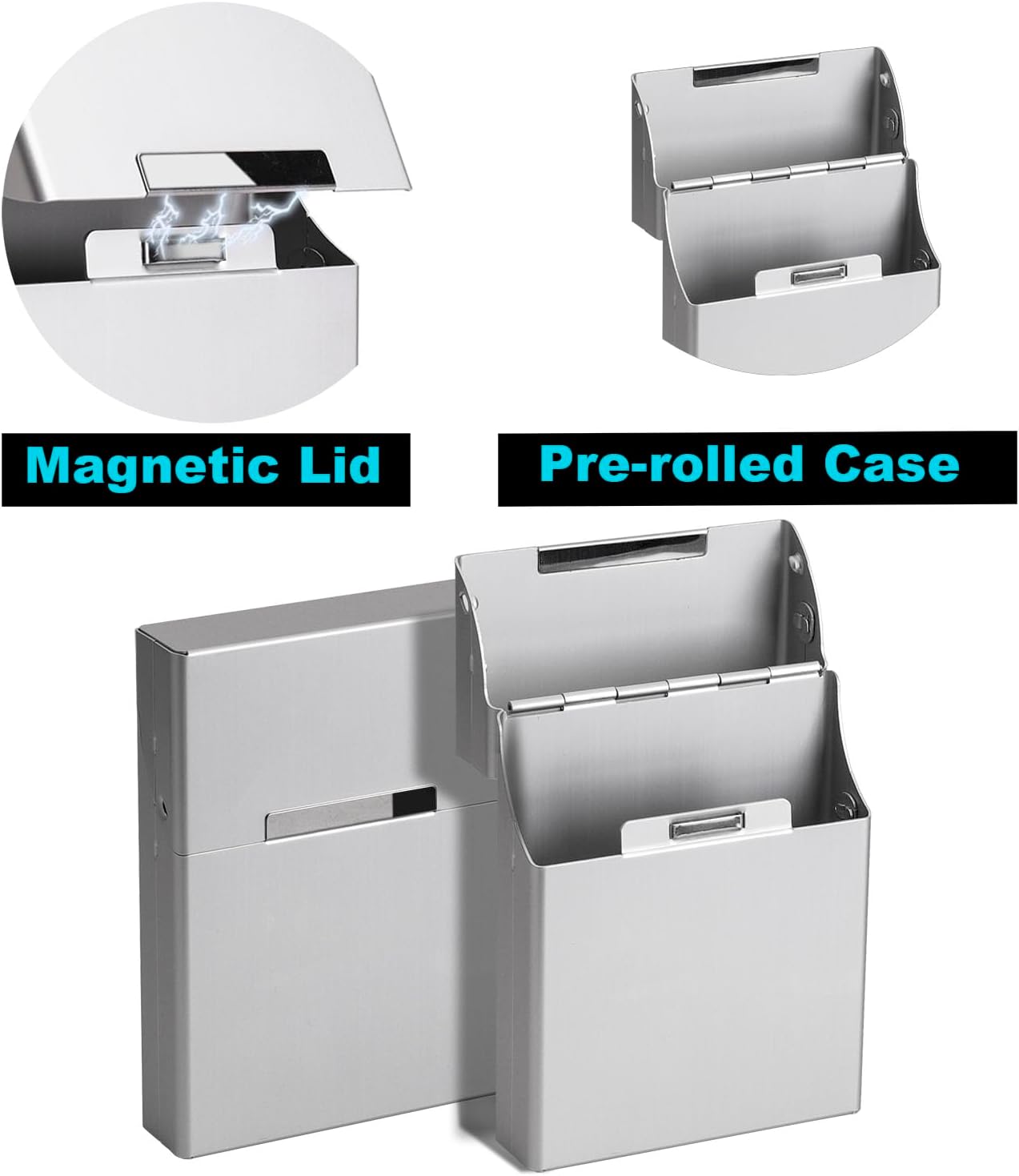 Electric Rolling Machine Set with Manual Herb Grinder and Pre-Roll Holder Case - Grind, Pack King Size Cones