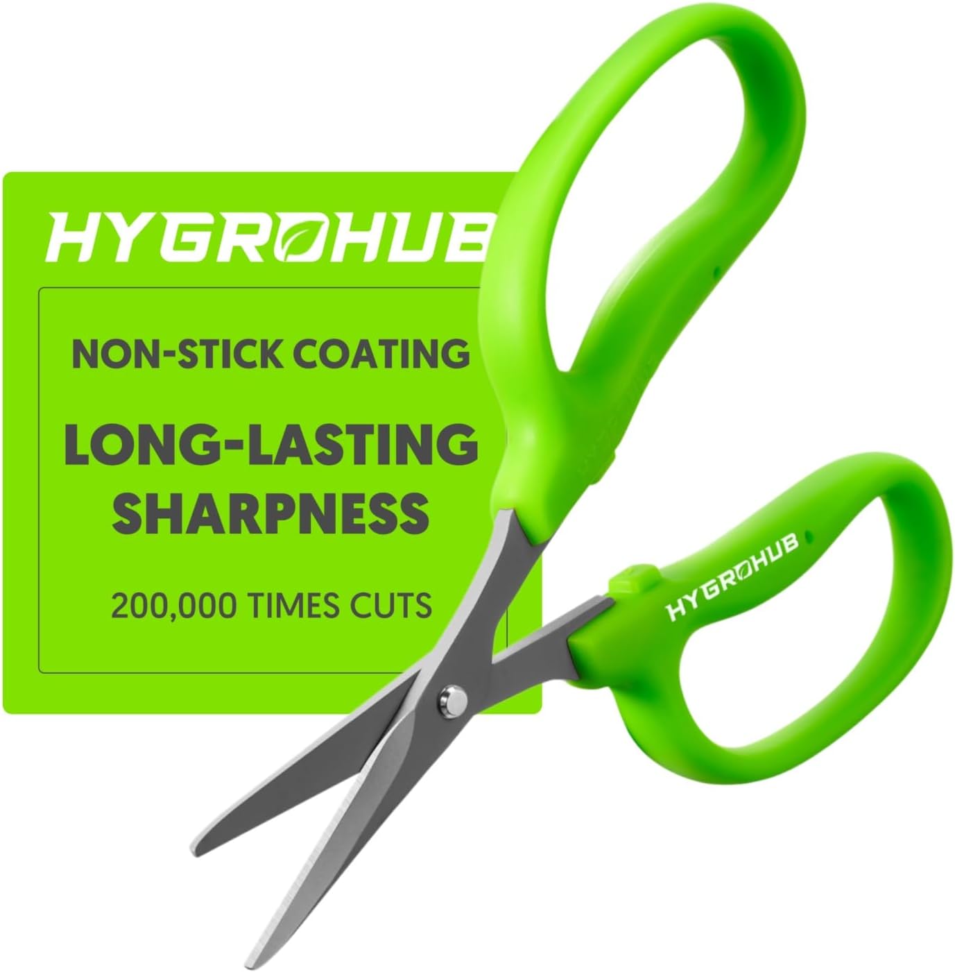 Garden Scissors, 6-in Curved Blade Pruning Shears, Non-Stick Coated Steel | Sharp Small Gardening Snips for Plants, Herbs, Flowers in Grow Tent and Hydroponics, Garden Trimming Tools, Easy to Clean